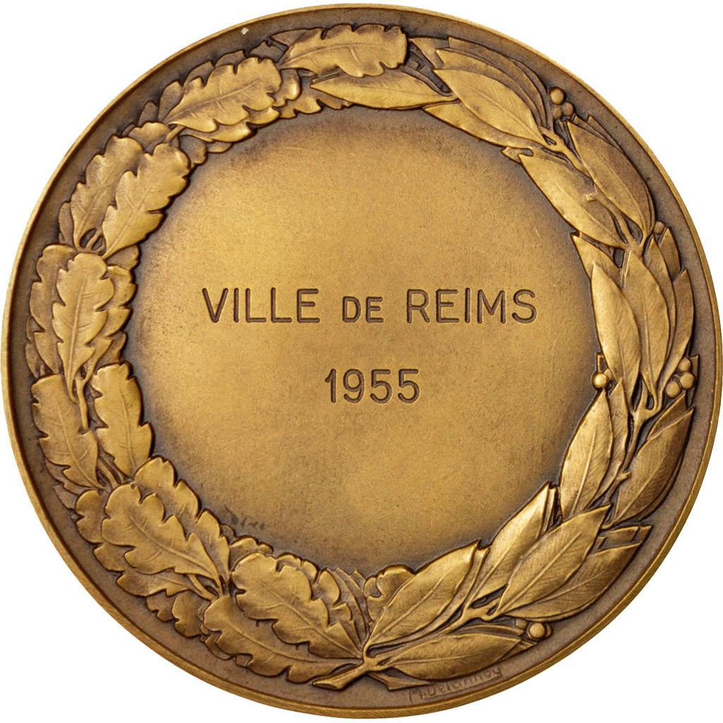 France, Médaille, French Fourth Republic, 1955, Bronze, Delannoy, SUP