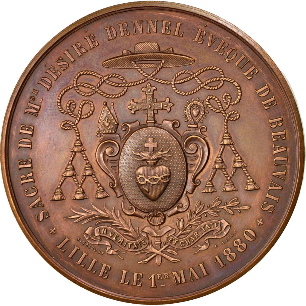 France, Médaille, French Third Republic, 1880, Bronze, SUP