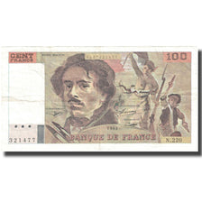França, 100 Francs, Delacroix, 1993, VF(30-35), Fayette:69bis.7, KM:154g