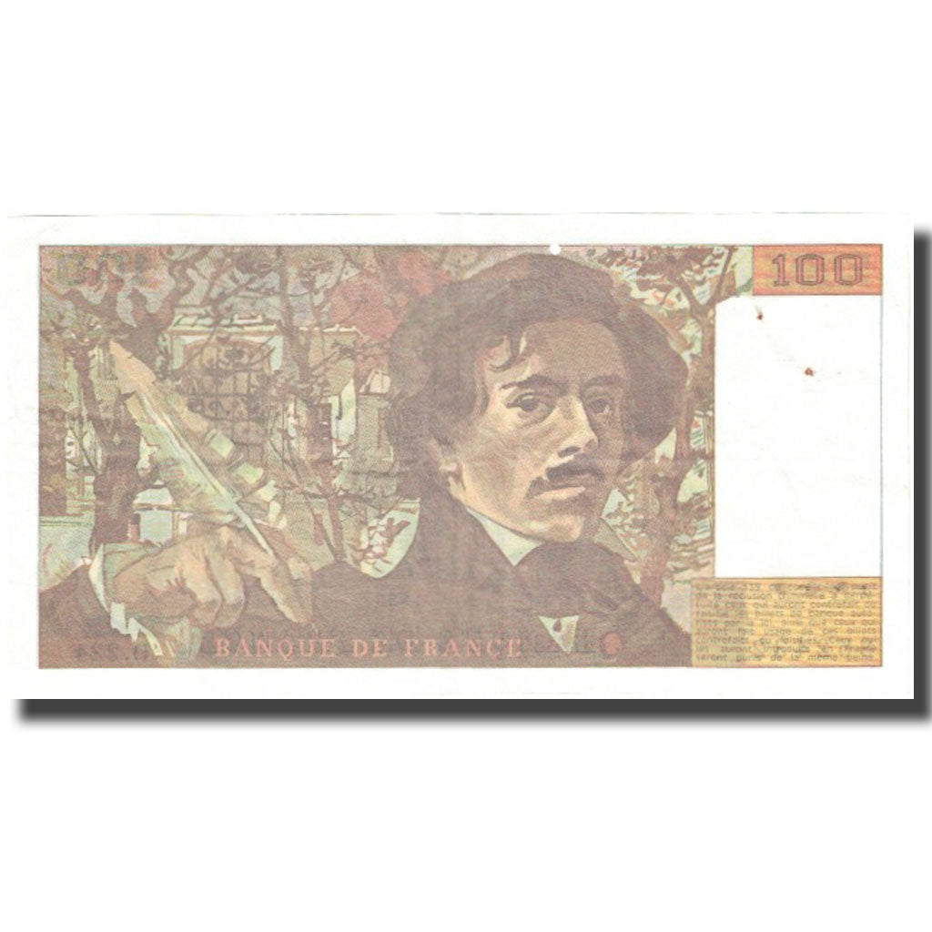 France, 100 Francs, Delacroix, 1993, EF(40-45), Fayette:69bis.8, KM:154g