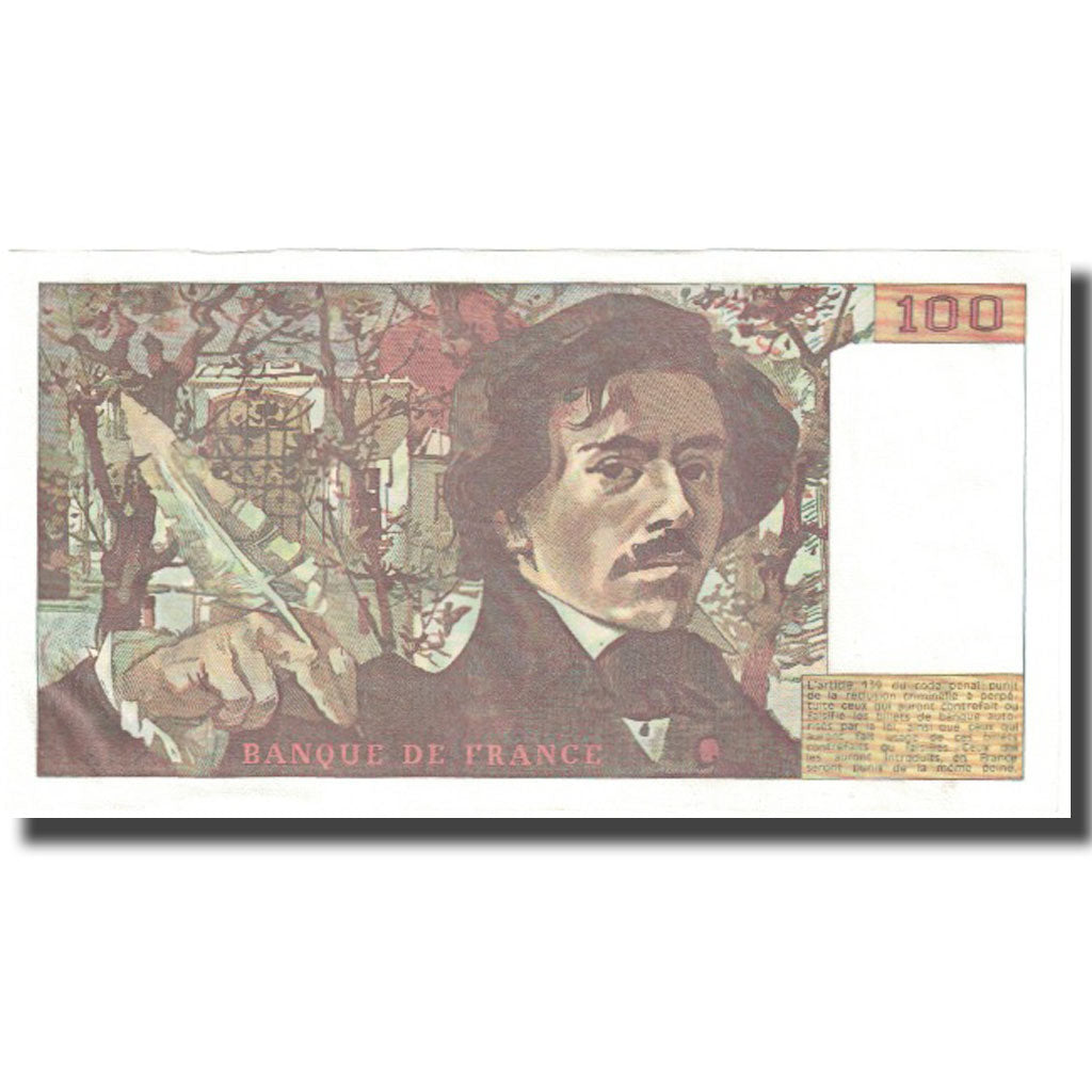 France, 100 Francs, Delacroix, 1978, UNC(65-70), Fayette:69.2c, KM:154a