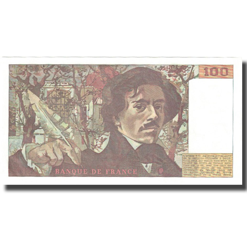 France, 100 Francs, Delacroix, 1978, UNC(65-70), Fayette:69.2c, KM:154a