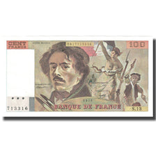 França, 100 Francs, Delacroix, 1978, UNC(65-70), Fayette:69.2c, KM:154a