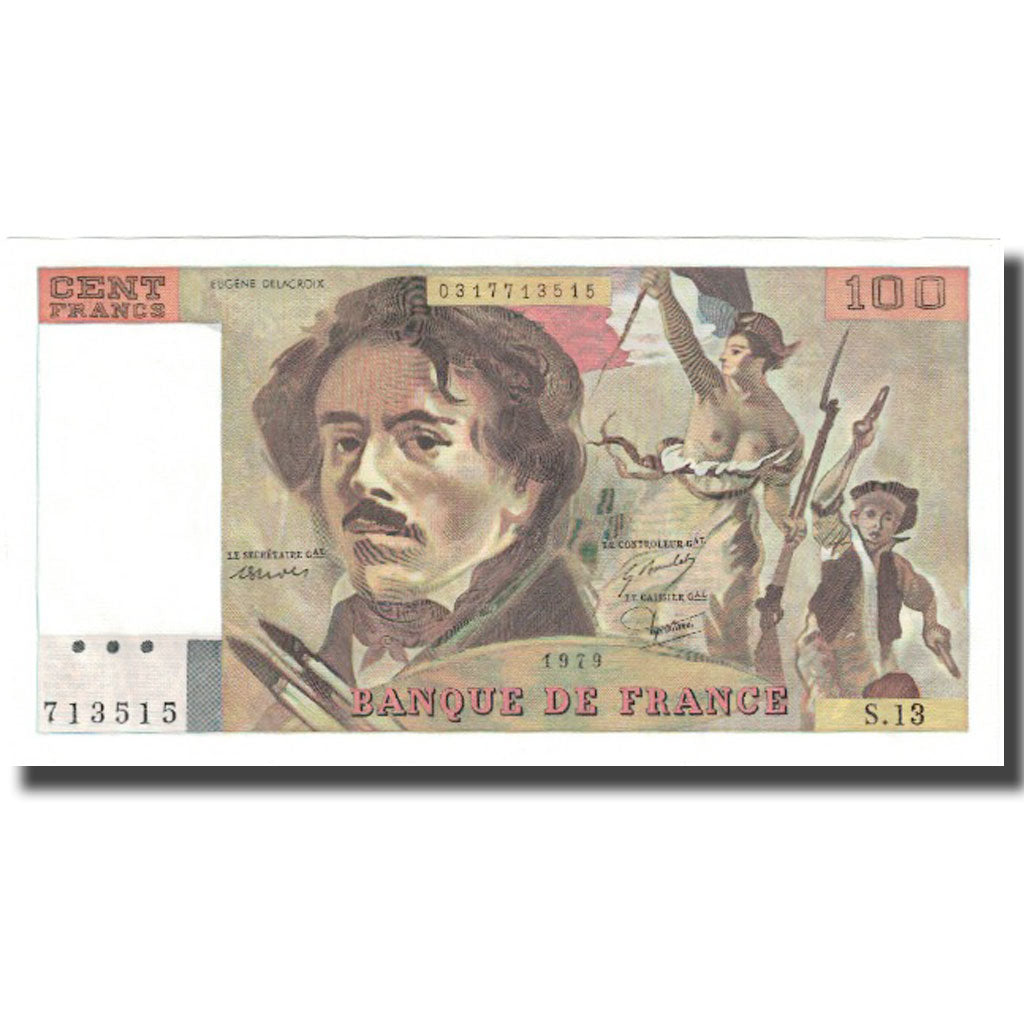 Francia, 100 Francs, Delacroix, 1978, UNC, Fayette:69.2c, KM:154a