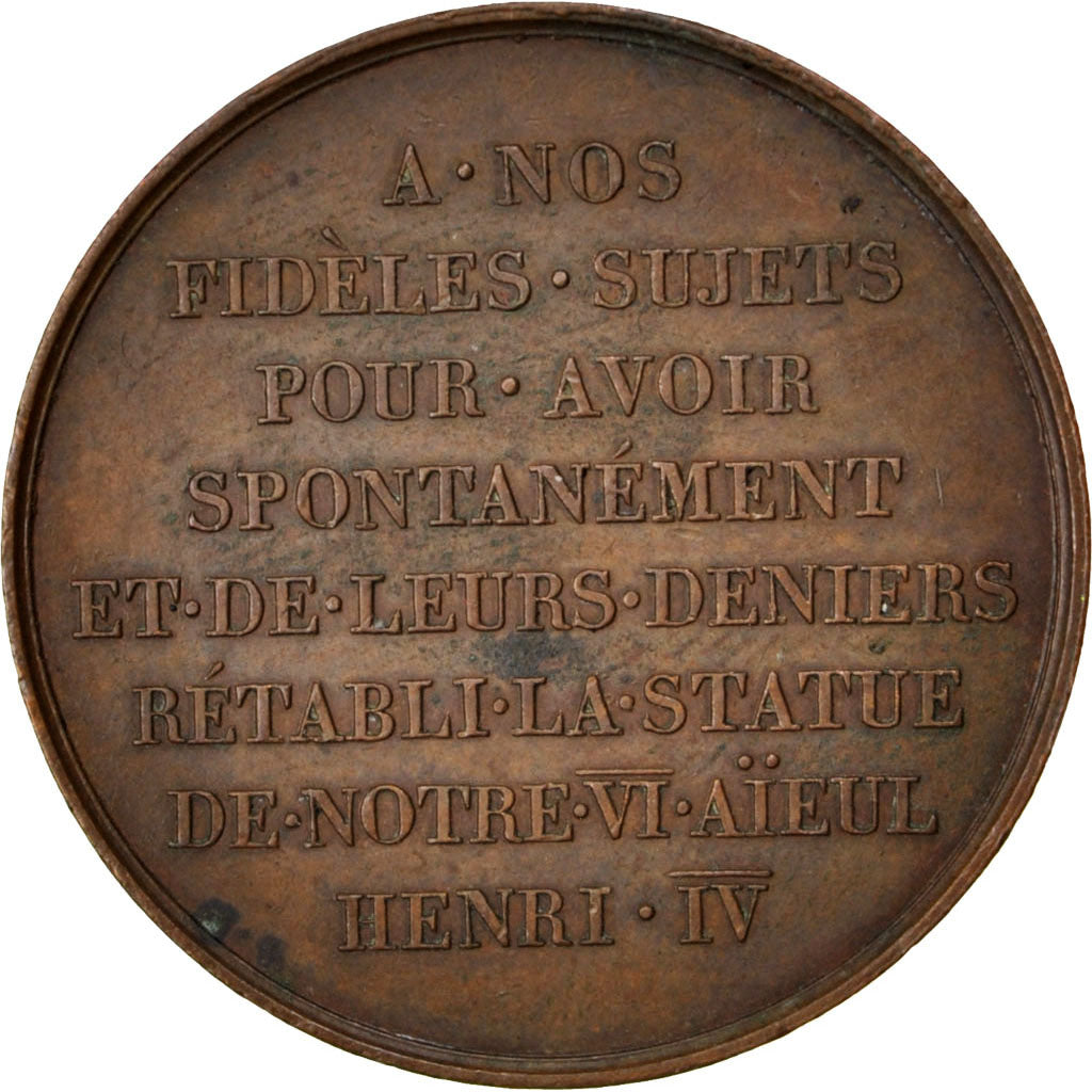 França, medalha, Luís XVIII, Cobre, Gayrard, AU(50-53)