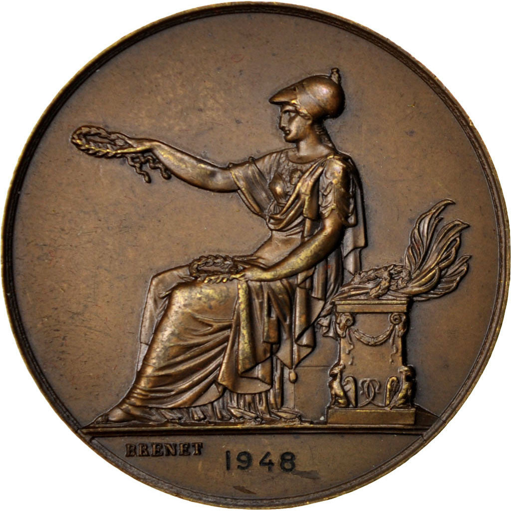 France, Médaille, French Fourth Republic, 1948, Bronze, Brenet, TTB+