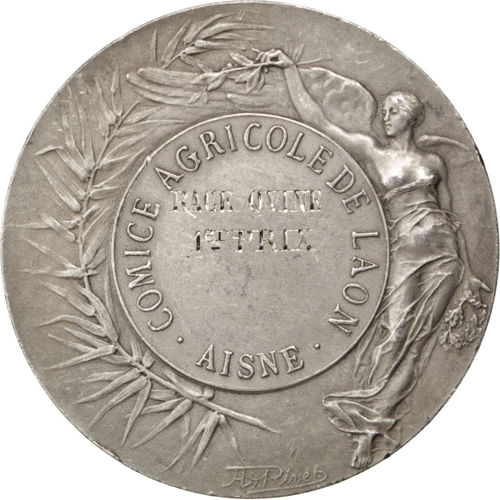 France, Médaille, French Third Republic, Argent, Rivet, TTB+