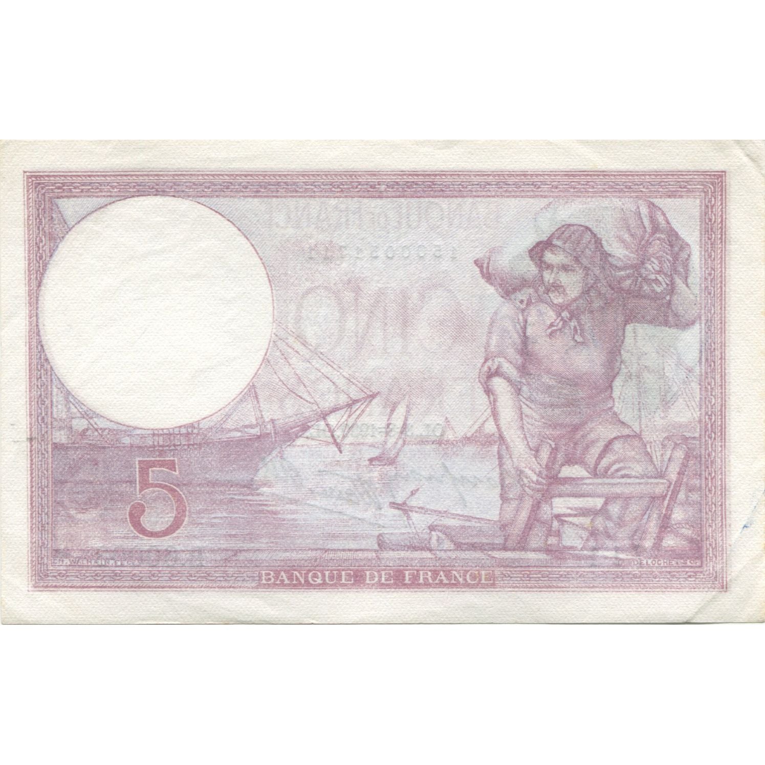 France, 5 Francs, Violet, 1939, 1939-08-03, AU(55-58), Fayette:04.4, KM:83
