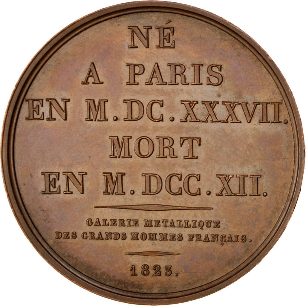France, Médaille, Louis XVIII, 1823, Bronze, Domard, SUP