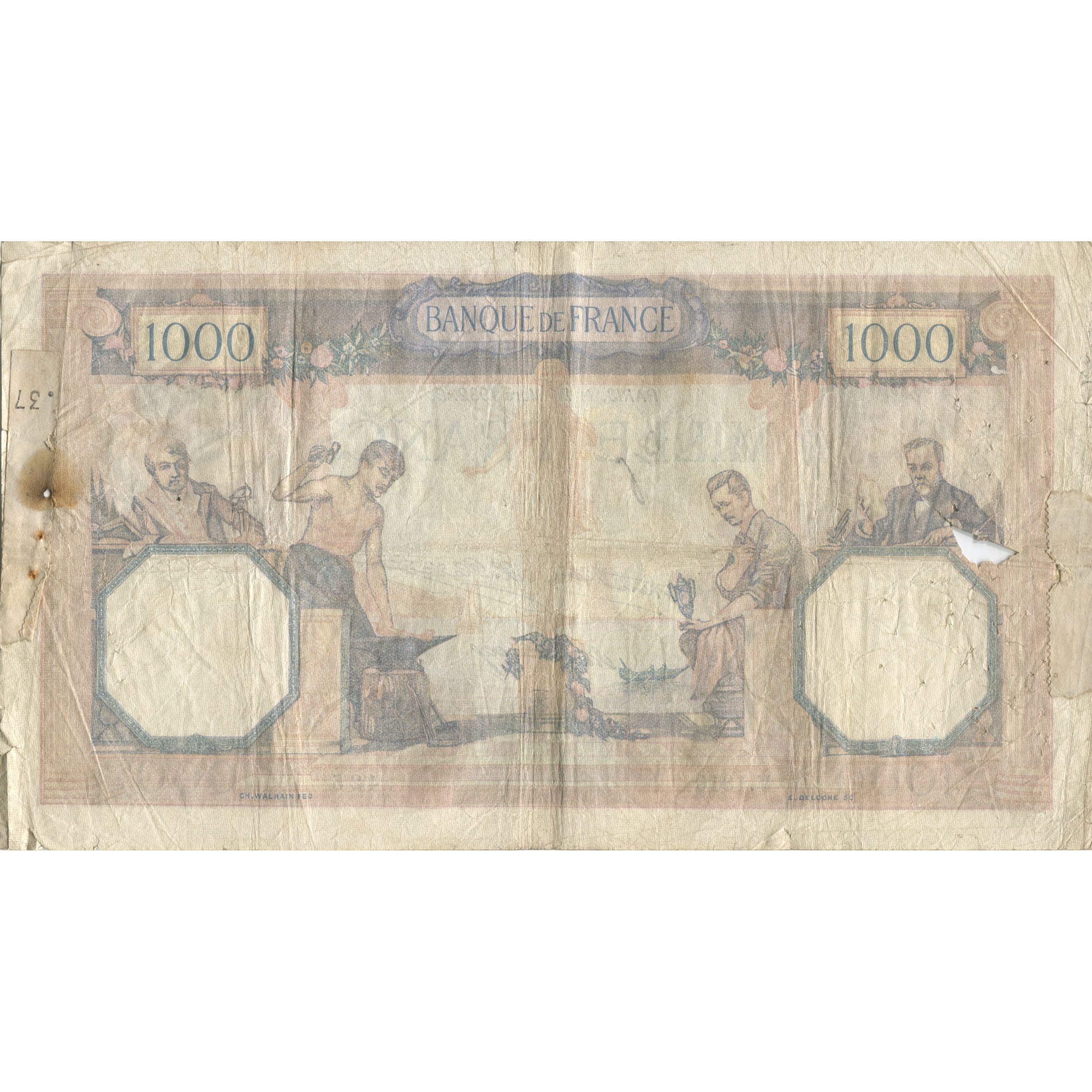 France, 1000 Francs, Cérès et Mercure, 1932, 1932-03-24, VF(20-25)