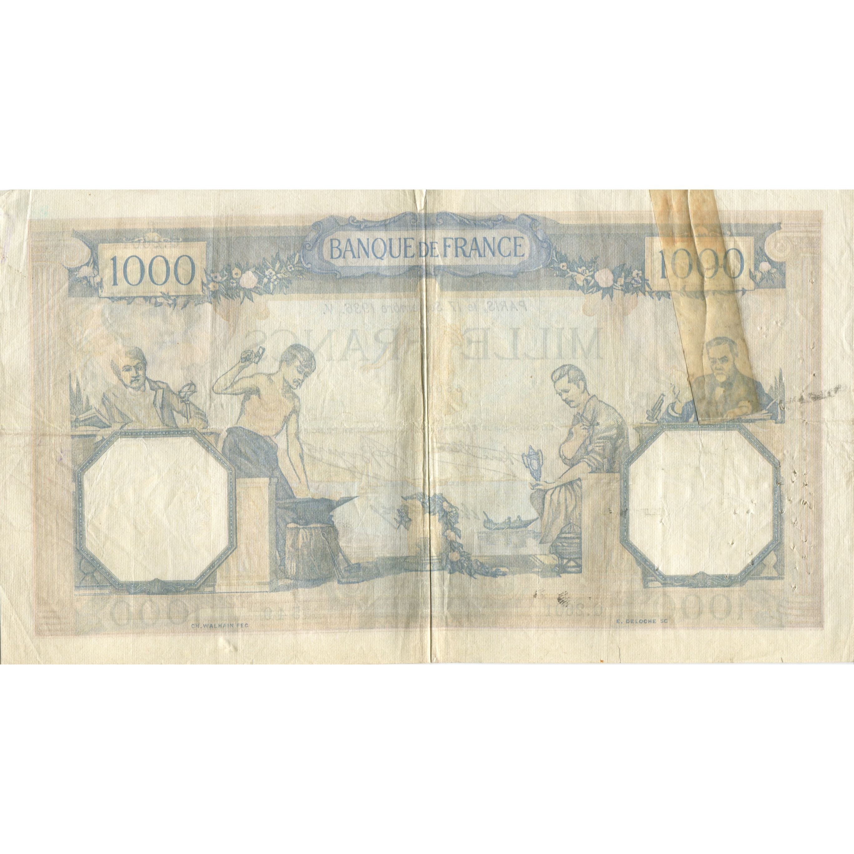 Frankreich, 1000 Francs, Cérès et Mercure, 1936, 1936-09-17, S, Fayette:37.9