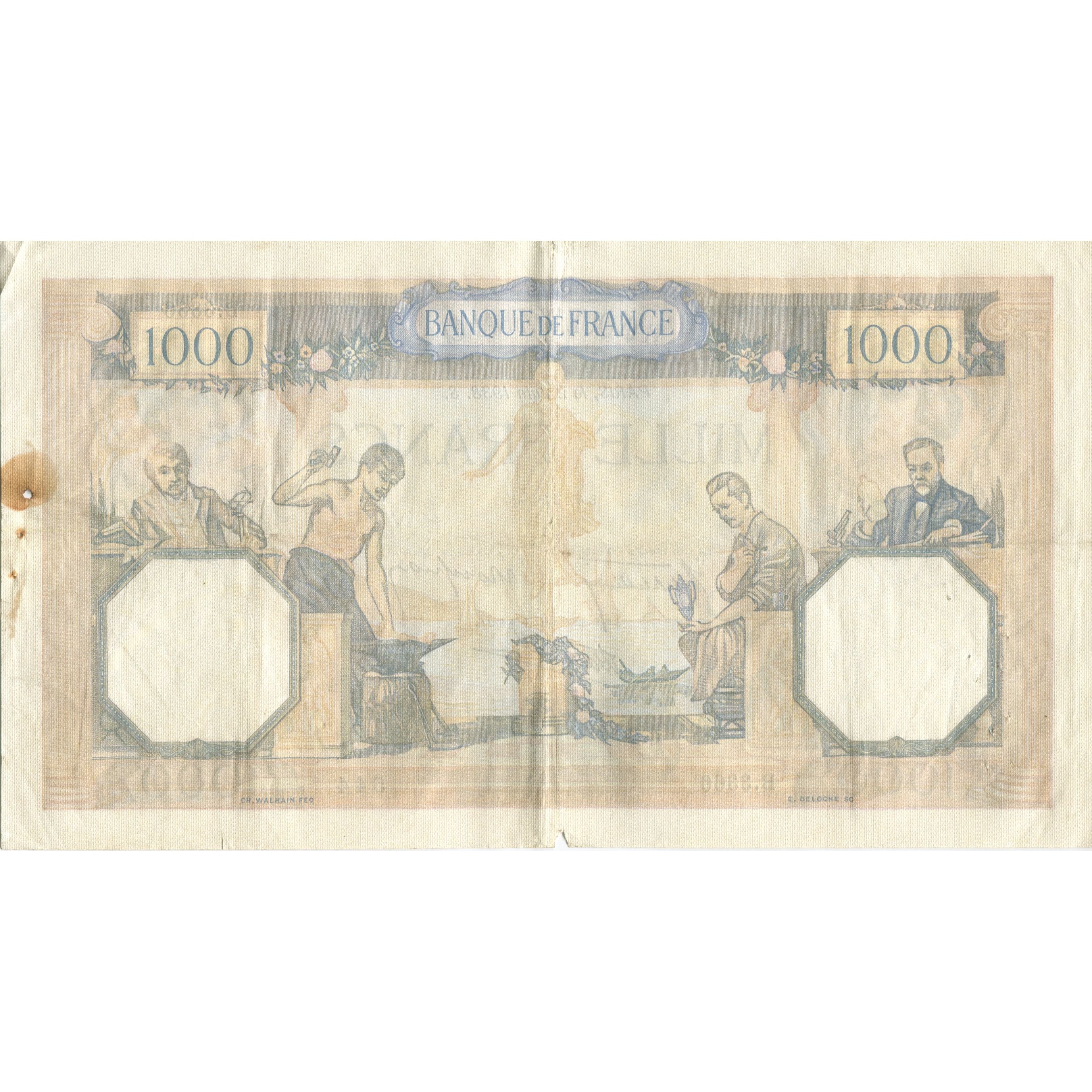 Frankreich, 1000 Francs, Cérès et Mercure, 1938, 1938-06-02, S, Fayette:38.17