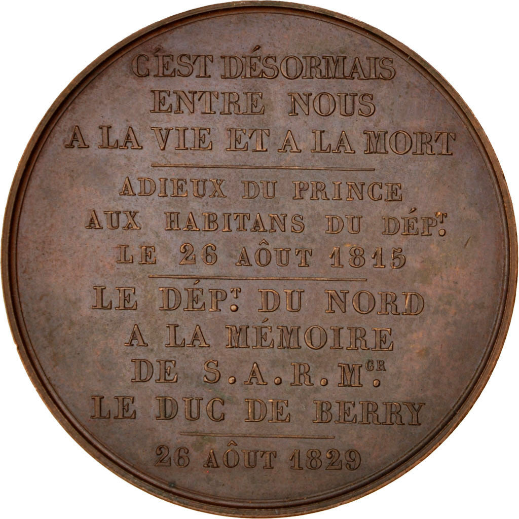 France, Médaille, Louis XVIII, 1829, Bronze, Gayrard, SUP