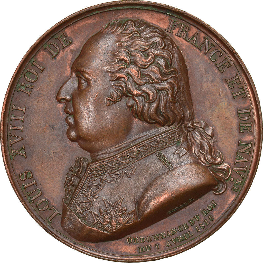 Francja, Medal, Louis XVIII et le Duc d'Angoulême, Historia, 1819, Barre
