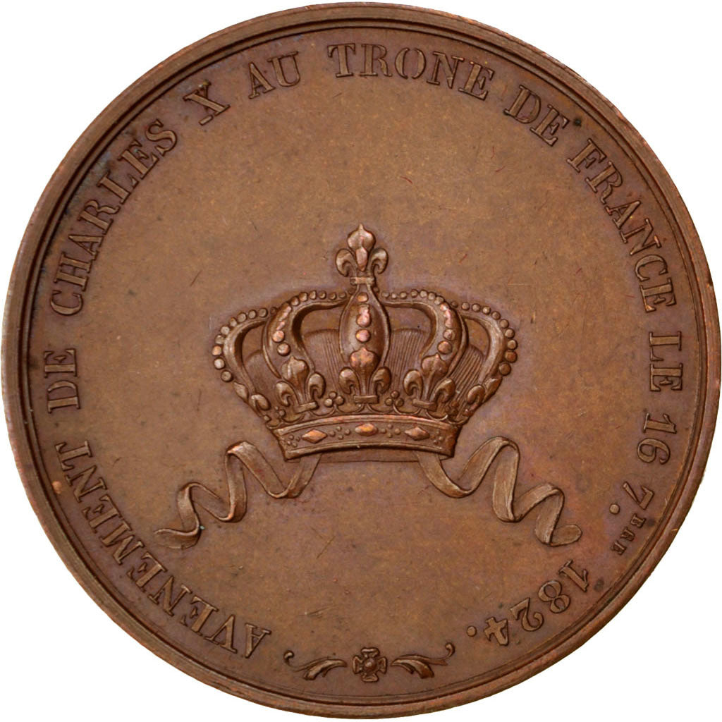 France, Médaille, Charles X, 1824, Bronze, SUP