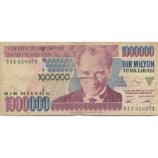 Banknote, Turkey, 1,000,000 Lira, L.1970, KM:209, VF(20-25)