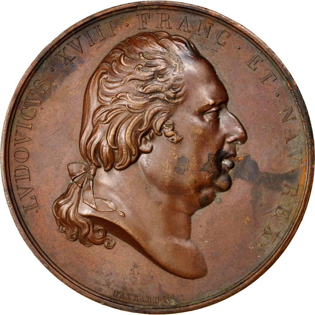 France, Médaille, Louis XVIII, 1823, Bronze, Gayrard, TTB+