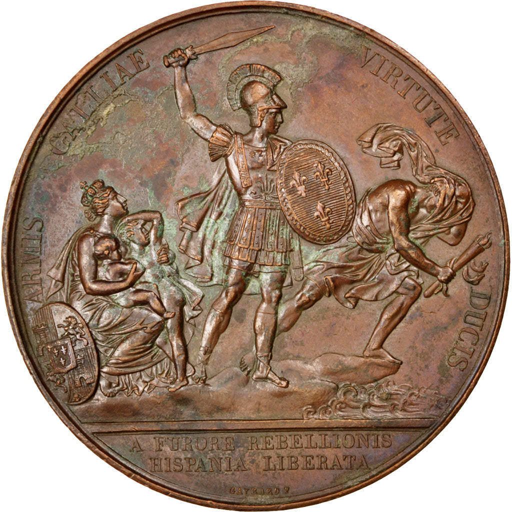 France, Médaille, Louis XVIII, 1823, Bronze, Gayrard, TTB+