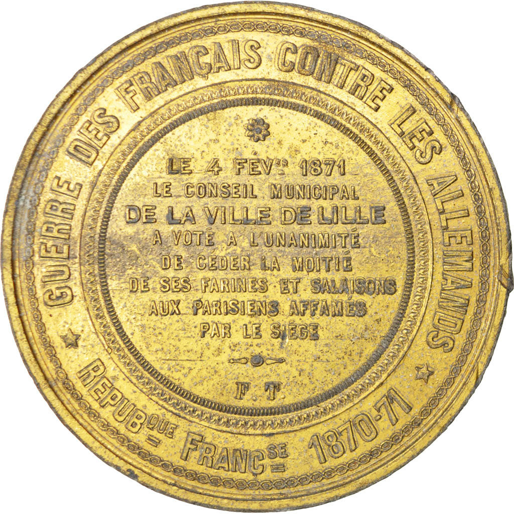 Francja, medal, Rząd Obrony Narodowej, 1871, Cyna, EF(40-45)