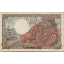 Frankrijk, 20 Francs, Pêcheur, 1942, 1942-11-05, NIEUW, Fayette:13.4, KM:100a
