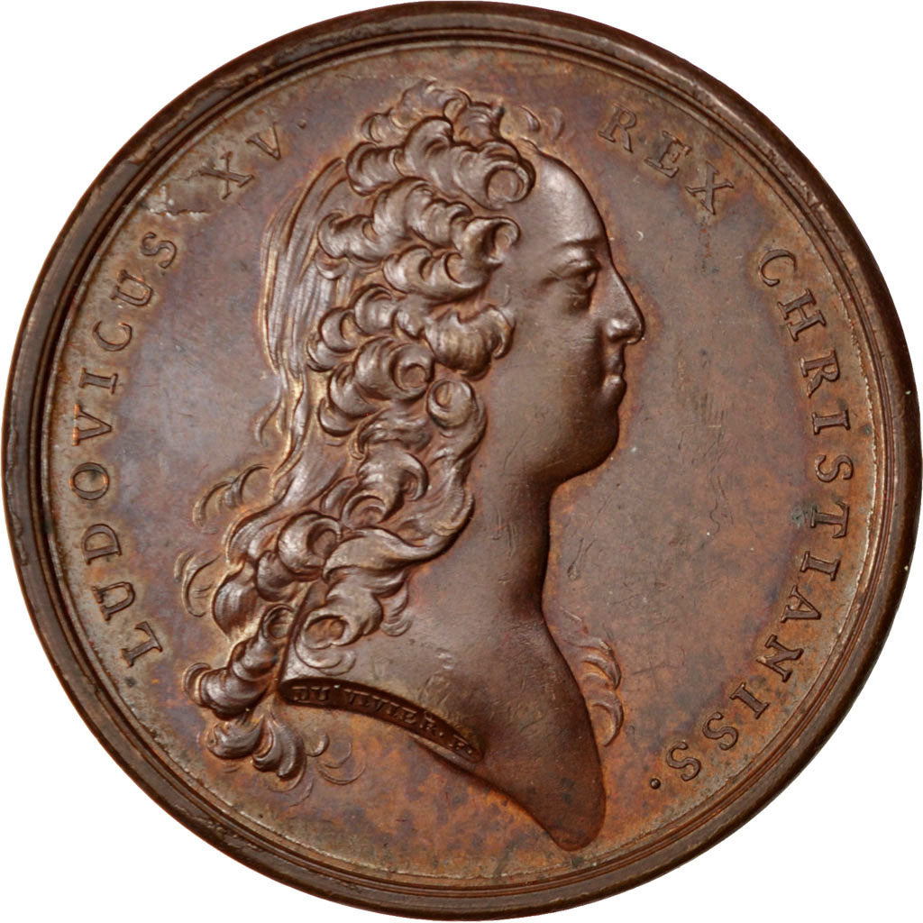 France, Médaille, Louis XV, 1728, Bronze, Duvivier, SUP, Divo:71