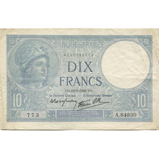France, 10 Francs, Minerve, 1941, 1941-06-19, TTB+, Fayette:7.29, KM:84