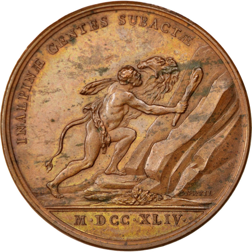 France, Médaille, Louis XV, 1744, Bronze, SUP, Divo:121.