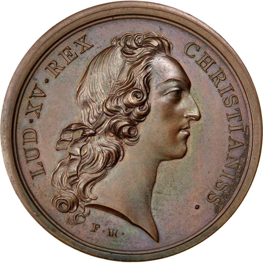 France, Médaille, Louis XV, 1745, Bronze, SUP, Divo:130.