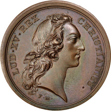 Francja, medal, Ludwik XV, 1745, Brązowy, AU(55-58), Divo:130.