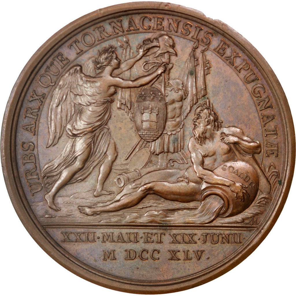 France, Médaille, Louis XV, 1745, Bronze, SUP, Divo:130.