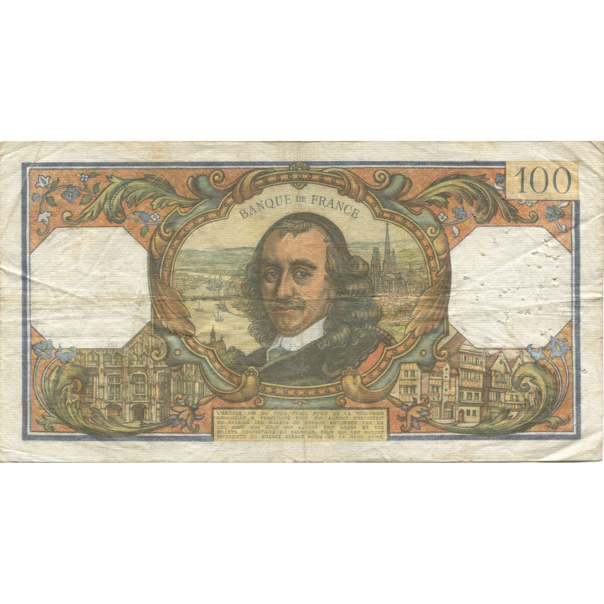 France, 100 Francs, Corneille, 1970, VF(20-25), Fayette:65.31, KM:149c