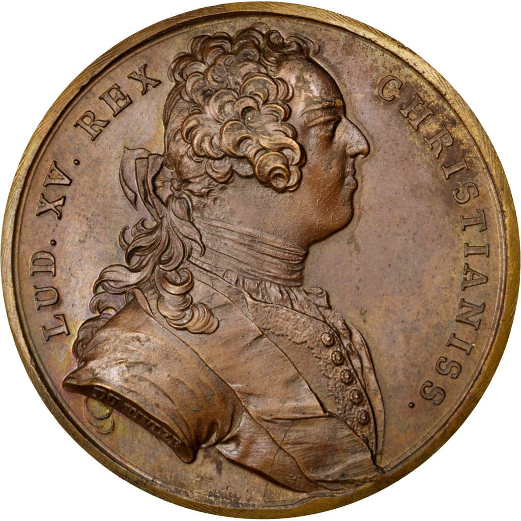 France, Medal, Louis XV, 1736, Bronze, Duvivier, AU(50-53), Divo:95.