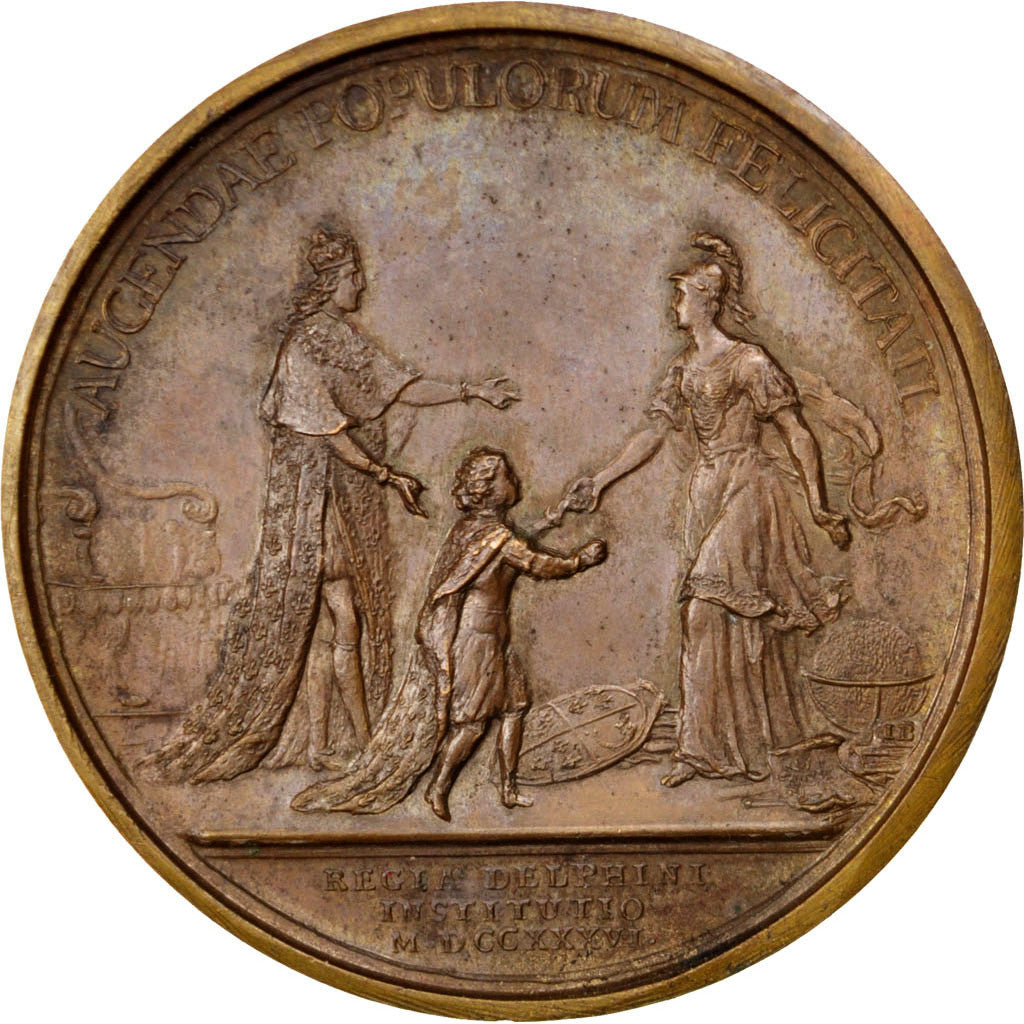 France, Medal, Louis XV, 1736, Bronze, Duvivier, AU(50-53), Divo:95.