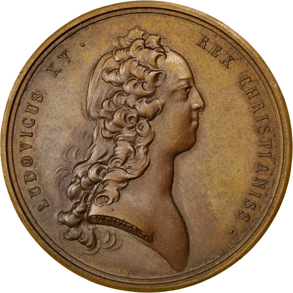 France, Médaille, Louis XV, 1727, Bronze, Duvivier, SUP, Divo:70.
