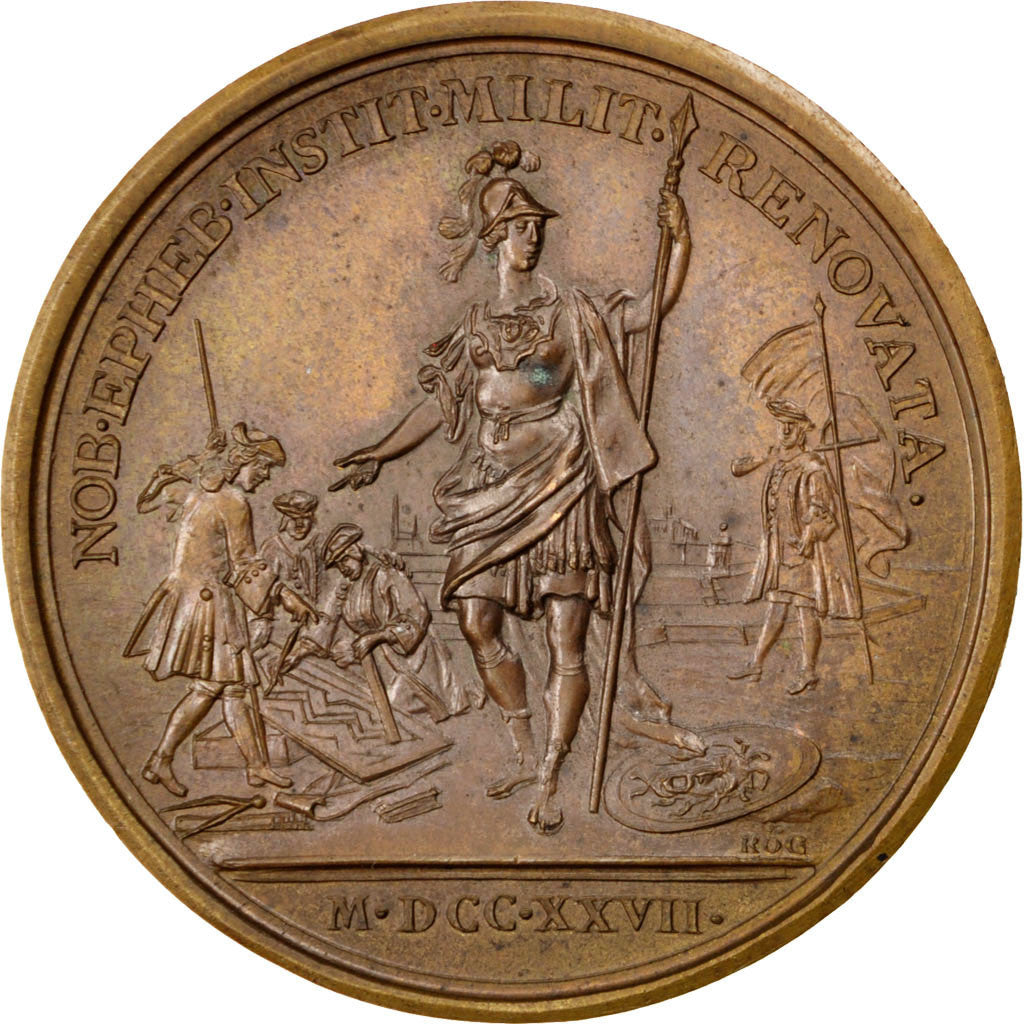 France, Médaille, Louis XV, 1727, Bronze, Duvivier, SUP, Divo:70.