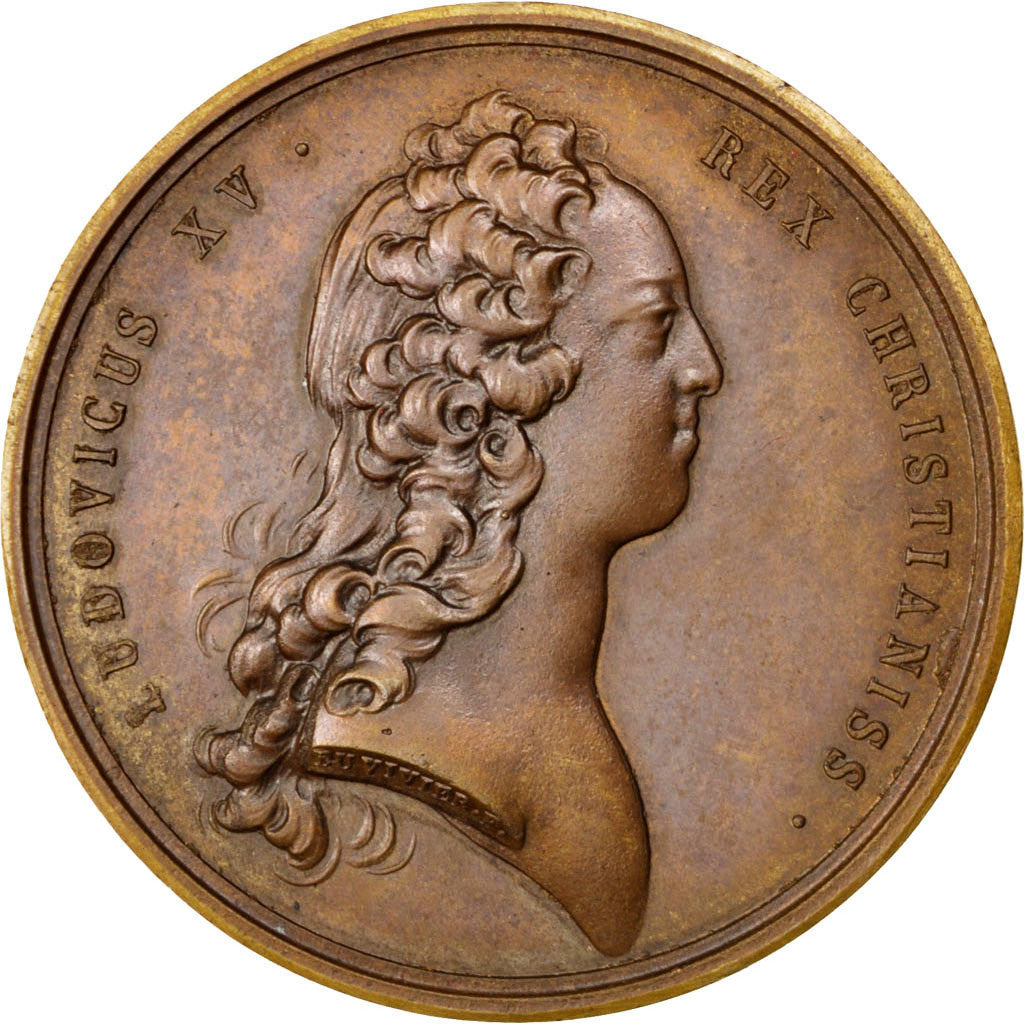 France, Médaille, Louis XV, 1729, Bronze, Duvivier, SUP, Divo:76