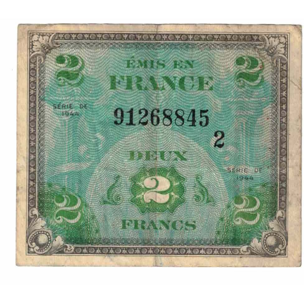 França, 2 Francs, 1944, SÉRIE 1944, EF(40-45), Fayette:VF16.2, KM:114a
