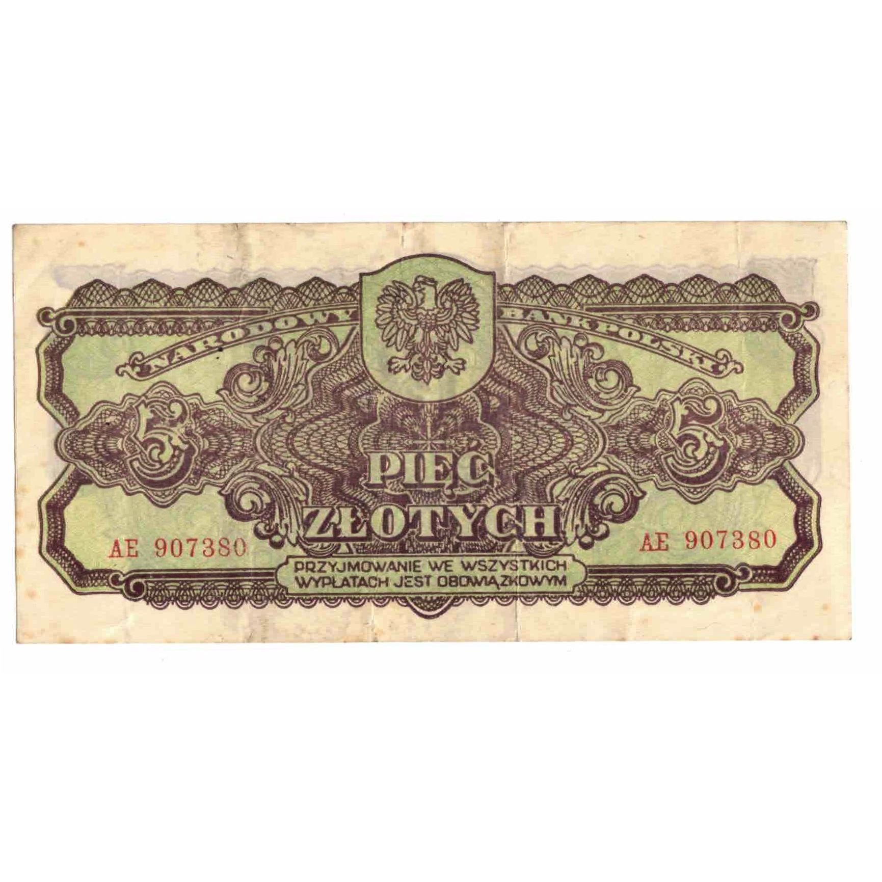 Banknote, Poland, 5 Zlotych, 1944, KM:109a, AU(55-58)