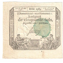 Francia, 50 Sols, 1793, SERIE 2989, MBC, KM:A70a
