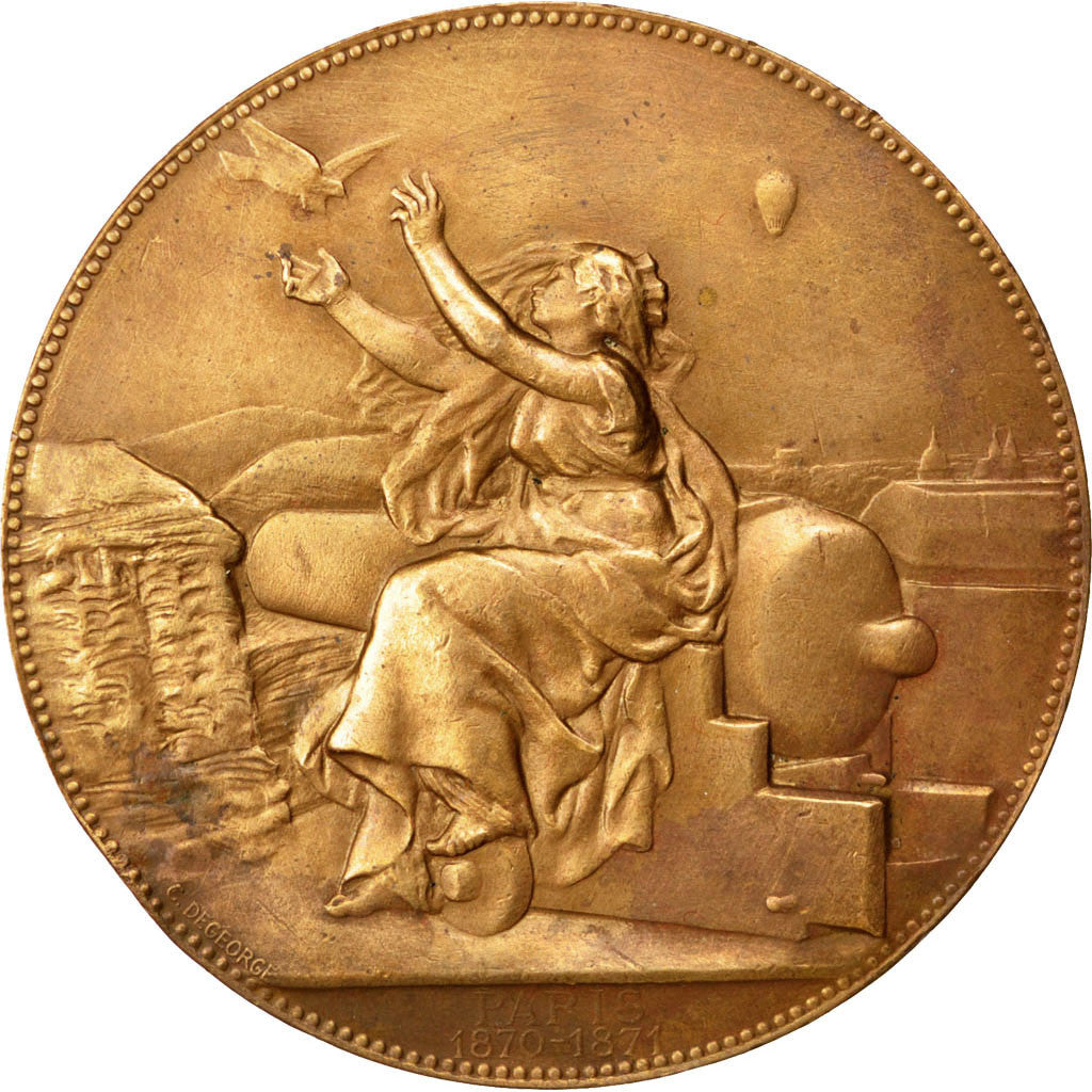 Frankrijk, Medaille, Government of National Defense, 1871, Bronzen, PR