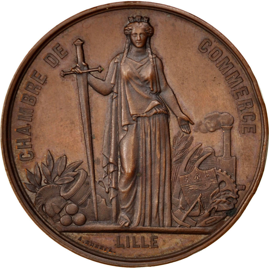 France, Medal, Second French Empire, 1867, Copper, Borrel, AU(55-58)