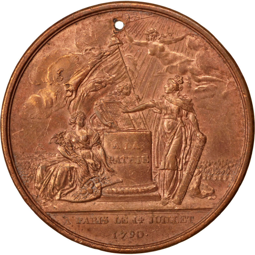Frankrijk, Medaille, End of Monarchy, 1790, Koper, Gatteaux, ZF+
