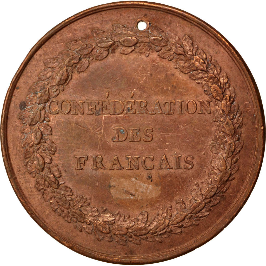 Frankrijk, Medaille, End of Monarchy, 1790, Koper, Gatteaux, ZF+