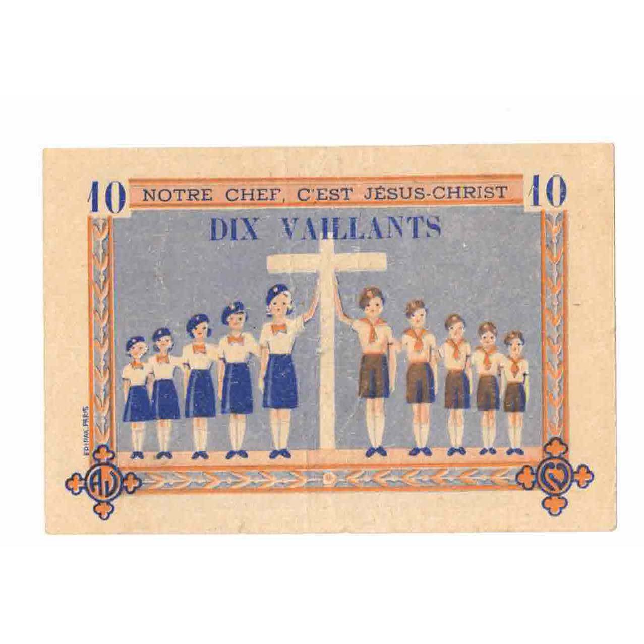 France, Tourist Banknote, 10 VAILLANTS, VF(20-25)