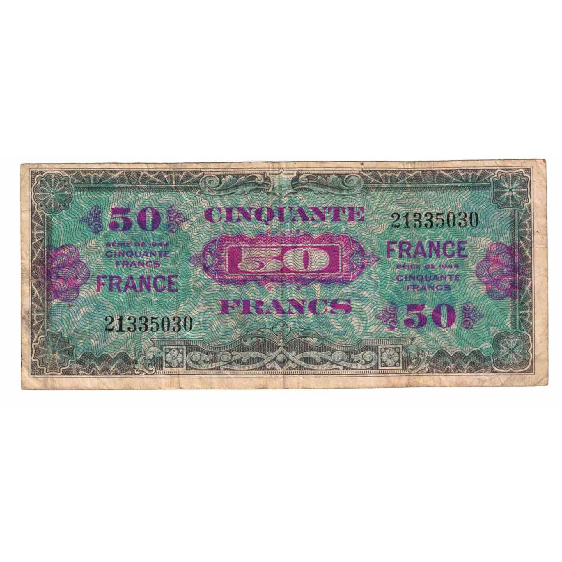 Francia, 50 Francs, 1945 Verso France, 1945, MBC, Fayette:24.1, KM:122a