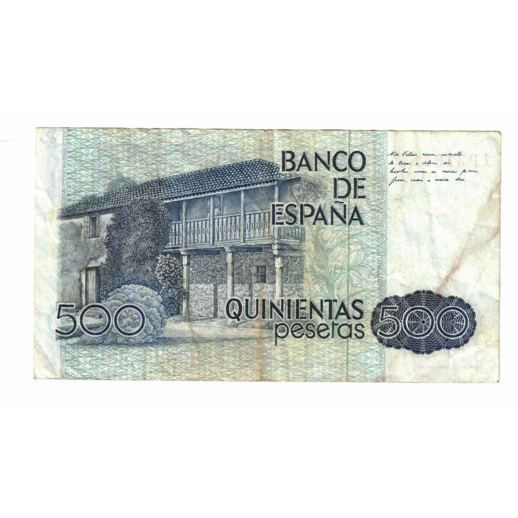 Biljet, Spanje, 500 Pesetas, 1979, 1979-10-23, KM:157, TTB