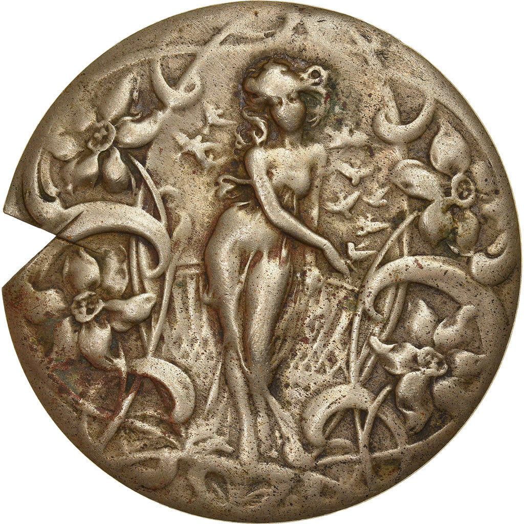 France, Medal, Femme Nue et Oiseaux, EF(40-45), Métal