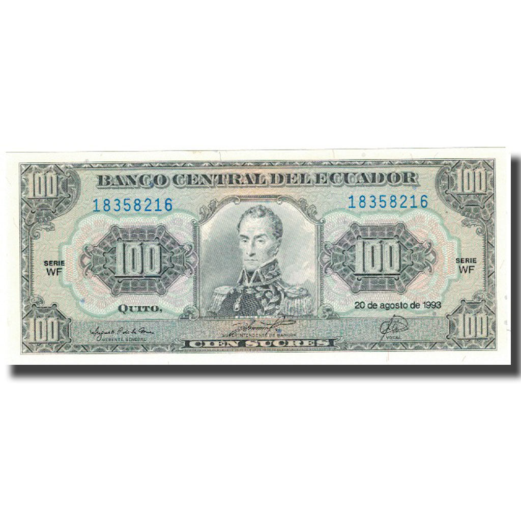Billet, Équateur, 100 Sucres, 1993-08-20, KM:123Ab, NEUF