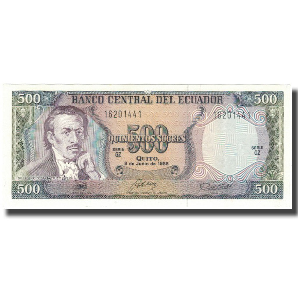 Banconote, Ecuador, 500 Sucres, 1988-06-08, KM:124Aa, FDS