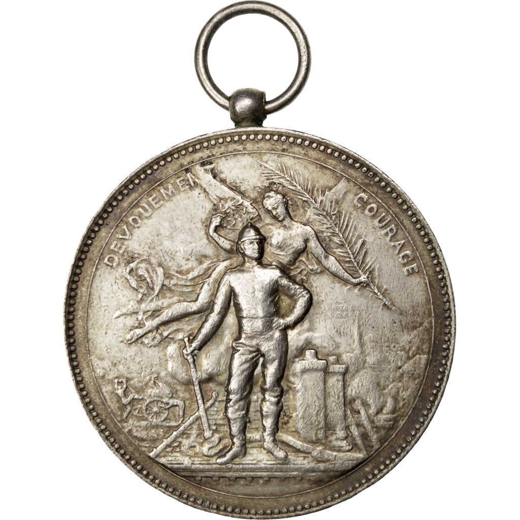 Francja, medal, Trzecia Republika Francuska, 1890, Srebro, Bertrand, AU(55-58)